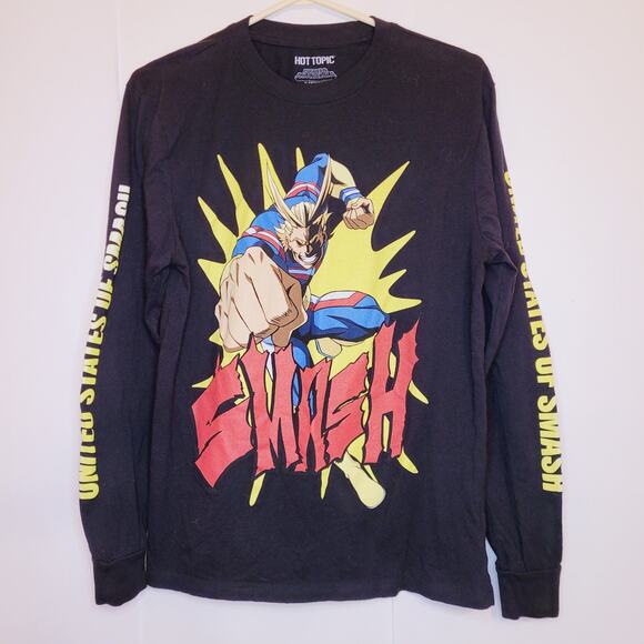 My Hero Academia Mens Black Long Sleeved Graphic Tshirt  Size Small - Picture 1 of 4